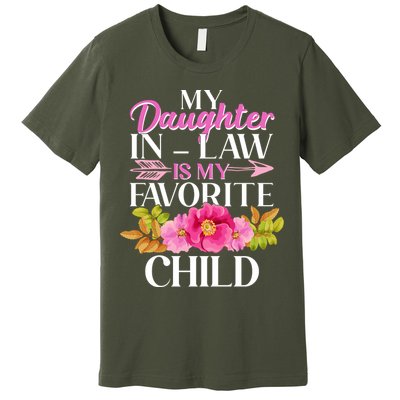 Cute Floral My Daughter In Law Is My Favorite Child Premium T-Shirt