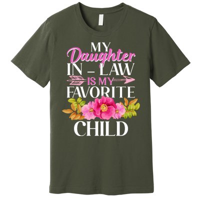 Cute Floral My Daughter In Law Is My Favorite Child Premium T-Shirt