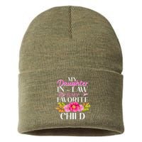 Cute Floral My Daughter In Law Is My Favorite Child Sustainable Knit Beanie