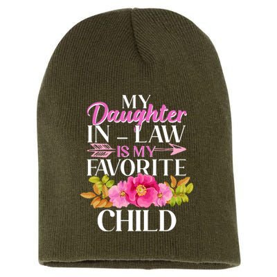 Cute Floral My Daughter In Law Is My Favorite Child Short Acrylic Beanie