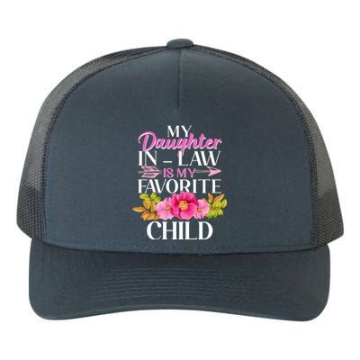 Cute Floral My Daughter In Law Is My Favorite Child Yupoong Adult 5-Panel Trucker Hat