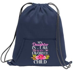 Cute Floral My Daughter In Law Is My Favorite Child Sweatshirt Cinch Pack Bag