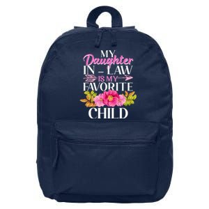 Cute Floral My Daughter In Law Is My Favorite Child 16 in Basic Backpack