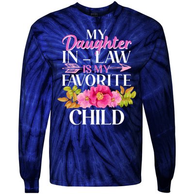 Cute Floral My Daughter In Law Is My Favorite Child Tie-Dye Long Sleeve Shirt