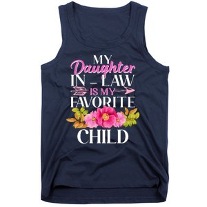 Cute Floral My Daughter In Law Is My Favorite Child Tank Top