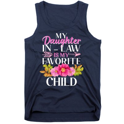 Cute Floral My Daughter In Law Is My Favorite Child Tank Top