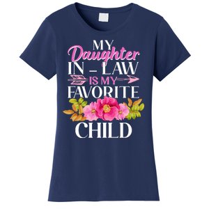 Cute Floral My Daughter In Law Is My Favorite Child Women's T-Shirt