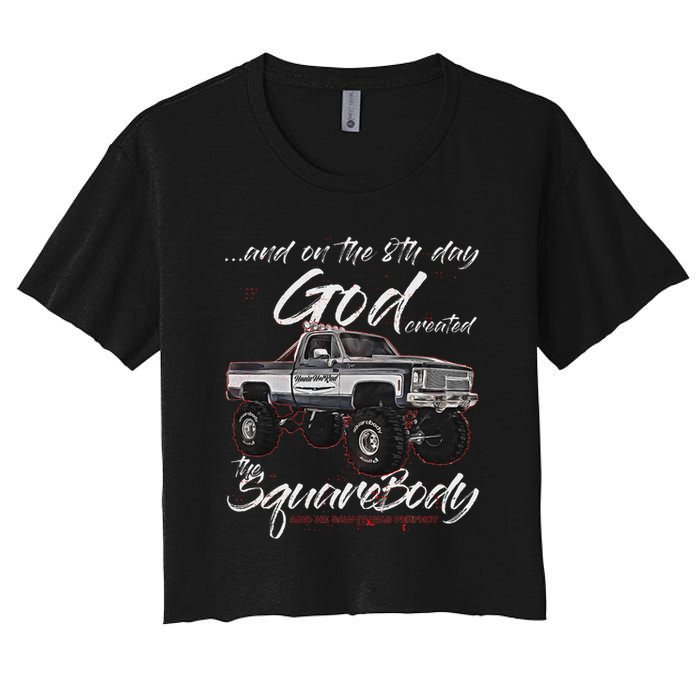 Click For More Hotrods Custom Muscle Cars Trucks 8th God,jimmy,squarebody Truck,suburban,blazer,silv Women's Crop Top Tee