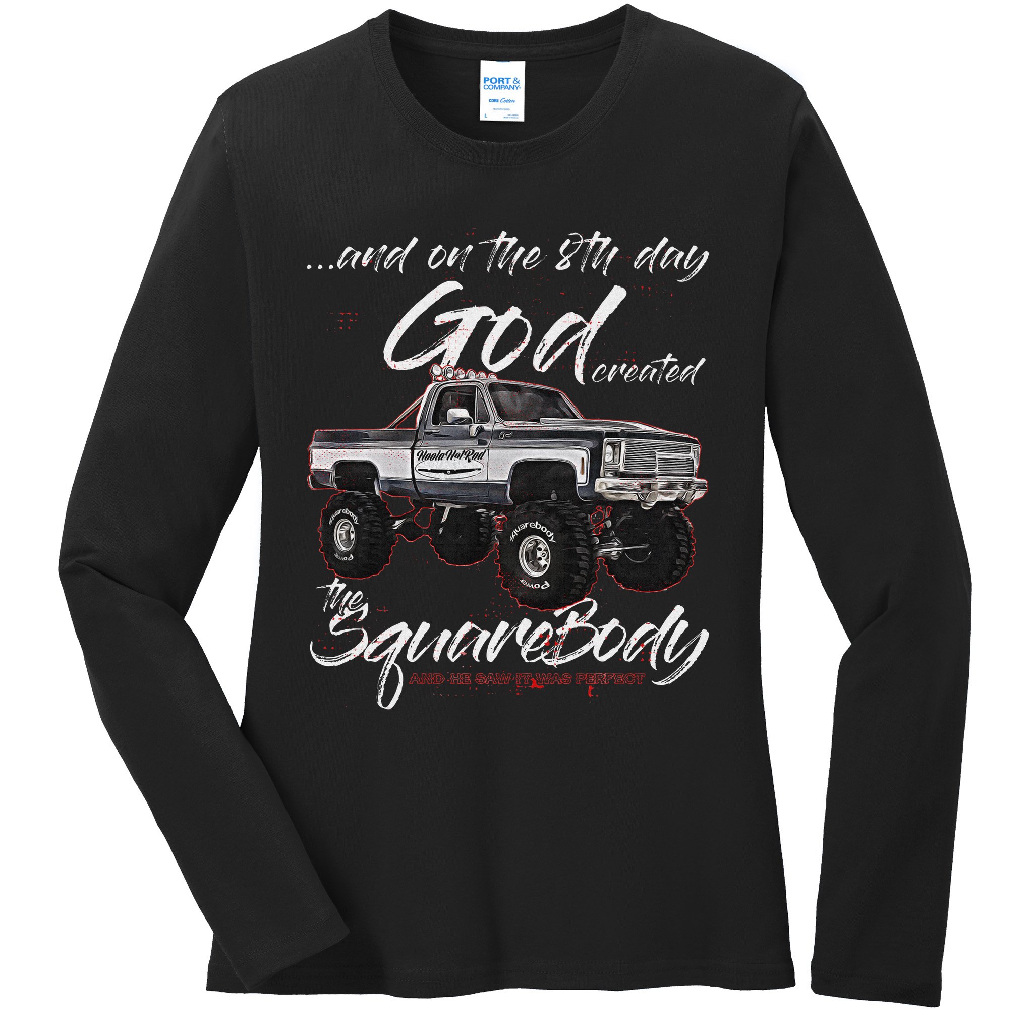 Click For More Hotrods Custom Muscle Cars Trucks 8th God,jimmy,squarebody Truck,suburban,blazer,silv Ladies Long Sleeve Shirt