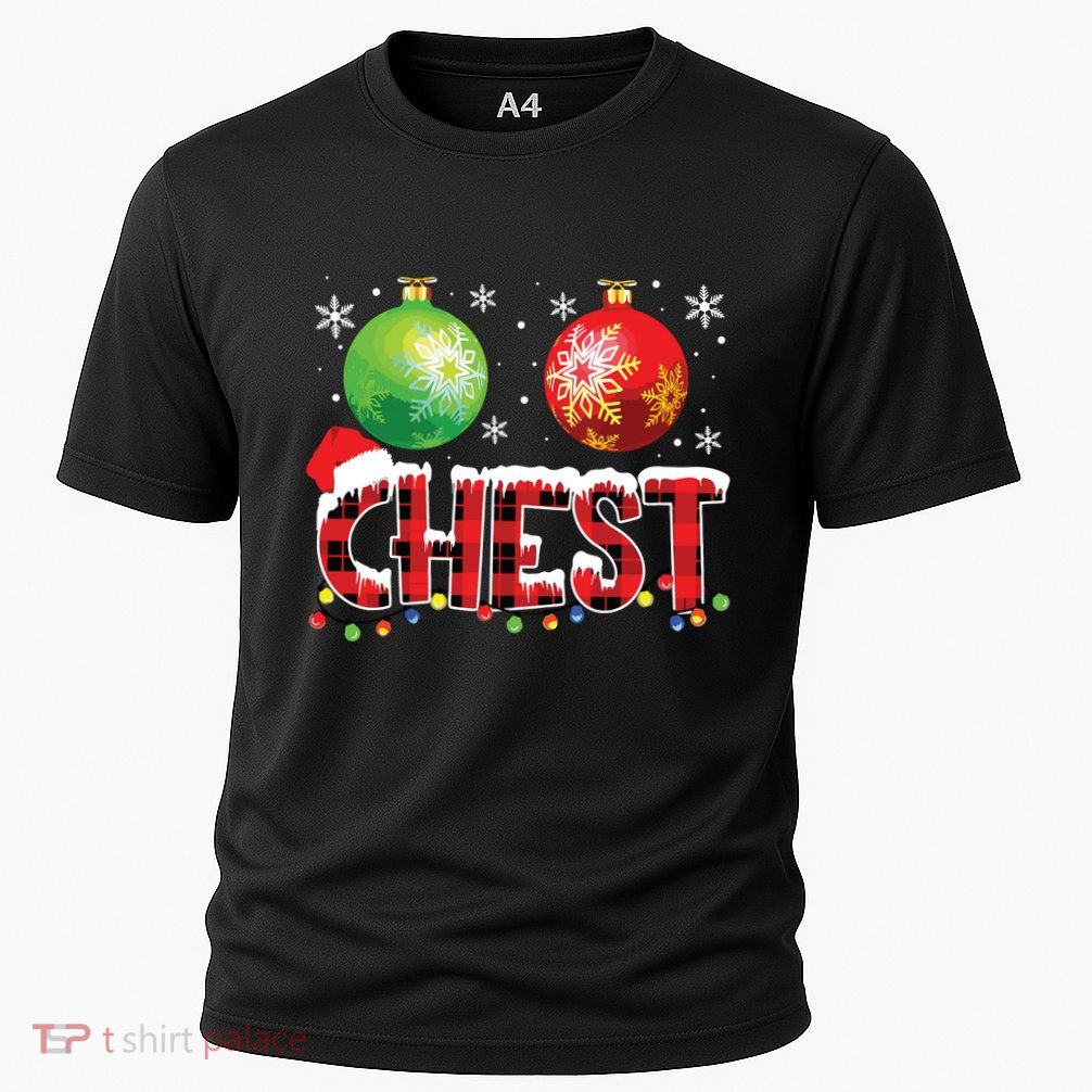 Chestnuts Funny Matching Couples Christmas Lights Nuts Chest Performance Shirt