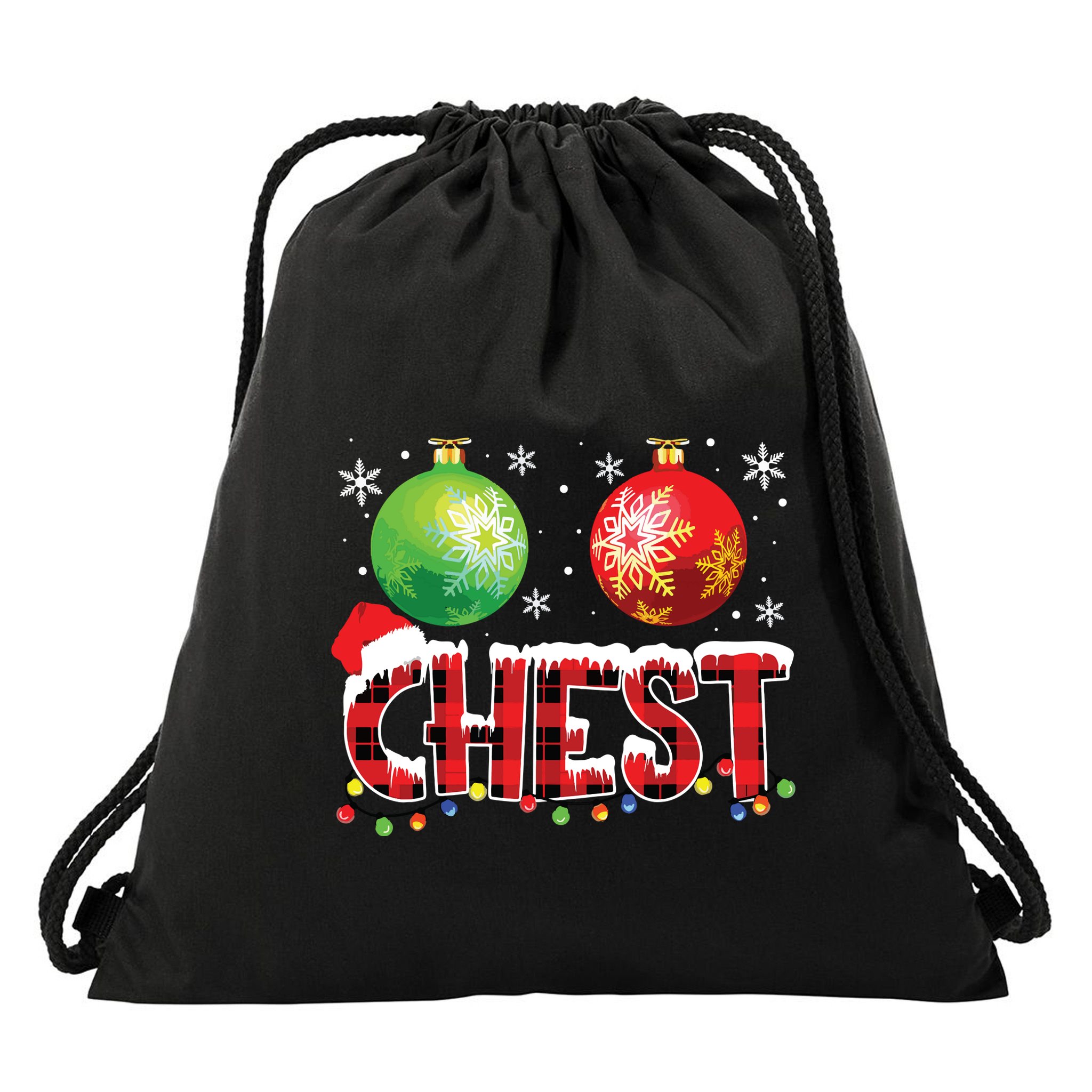 Chestnuts Funny Matching Couples Christmas Lights Nuts Chest Drawstring Bag