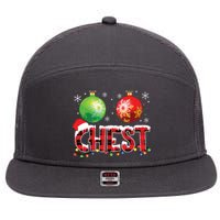 Chestnuts Funny Matching Couples Christmas Lights Nuts Chest 7 Panel Mesh Trucker Snapback Hat