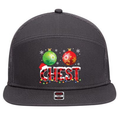 Chestnuts Funny Matching Couples Christmas Lights Nuts Chest 7 Panel Mesh Trucker Snapback Hat