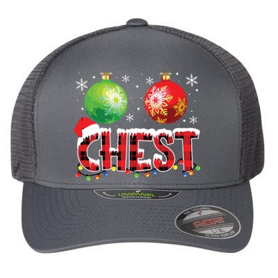 Chestnuts Funny Matching Couples Christmas Lights Nuts Chest Flexfit Unipanel Trucker Cap