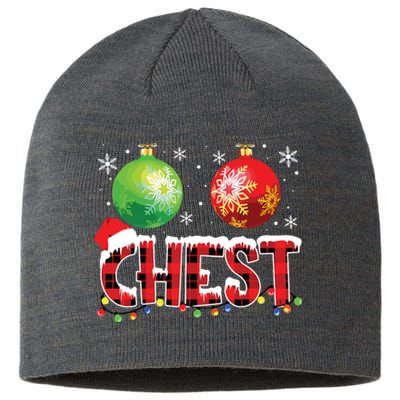 Chestnuts Funny Matching Couples Christmas Lights Nuts Chest Sustainable Beanie