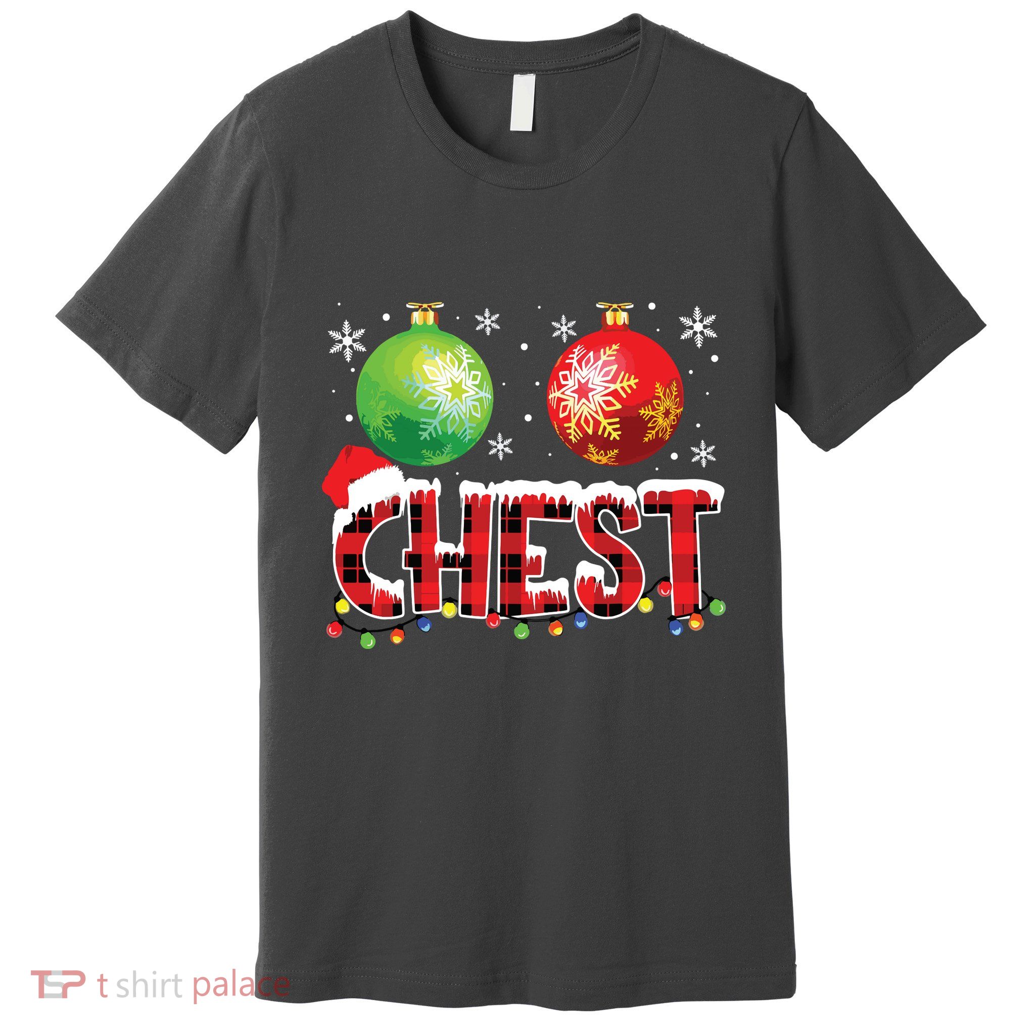 Chestnuts Funny Matching Couples Christmas Lights Nuts Chest Premium T-Shirt