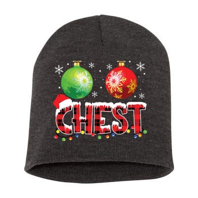 Chestnuts Funny Matching Couples Christmas Lights Nuts Chest Short Acrylic Beanie