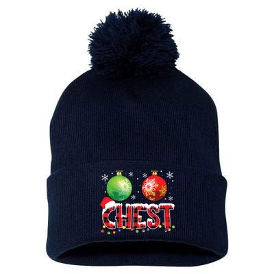 Chestnuts Funny Matching Couples Christmas Lights Nuts Chest Pom Pom 12in Knit Beanie