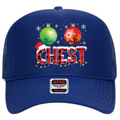 Chestnuts Funny Matching Couples Christmas Lights Nuts Chest High Crown Mesh Back Trucker Hat