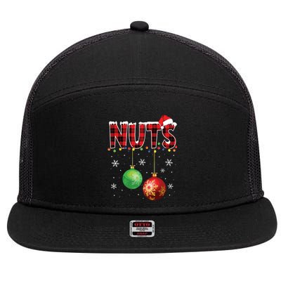 Chestnuts Funny Matching Couples Christmas Lights Nuts 7 Panel Mesh Trucker Snapback Hat