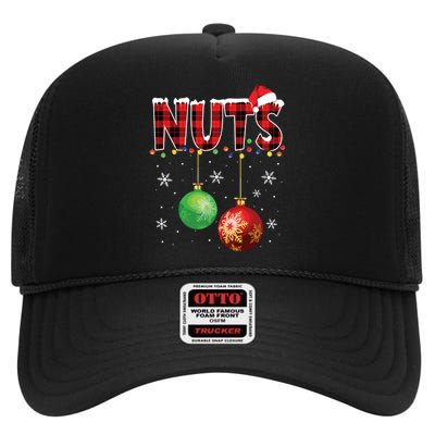 Chestnuts Funny Matching Couples Christmas Lights Nuts High Crown Mesh Back Trucker Hat