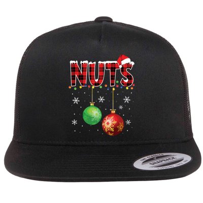 Chestnuts Funny Matching Couples Christmas Lights Nuts Flat Bill Trucker Hat