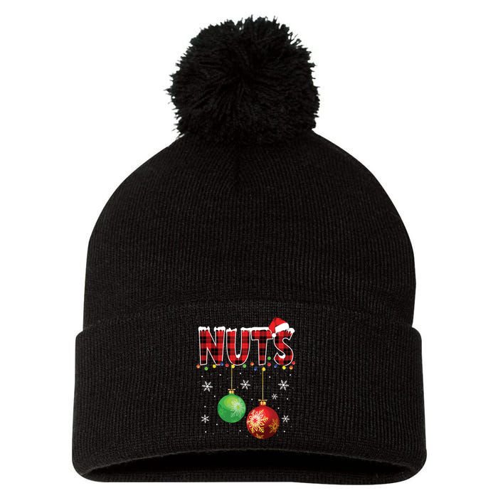 Chestnuts Funny Matching Couples Christmas Lights Nuts Pom Pom 12in Knit Beanie