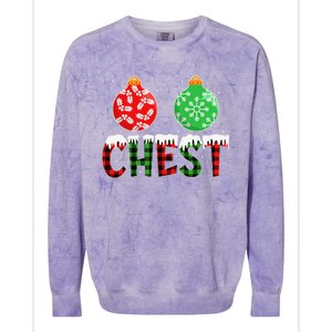 ChestNuts Funny Matching Chestnuts Christmas Couples Chest Colorblast Crewneck Sweatshirt