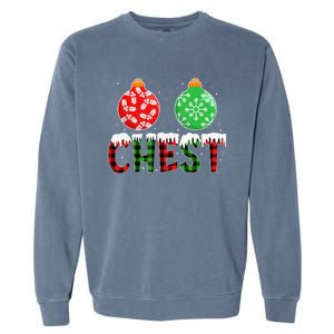 ChestNuts Funny Matching Chestnuts Christmas Couples Chest Garment-Dyed Sweatshirt