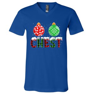 ChestNuts Funny Matching Chestnuts Christmas Couples Chest V-Neck T-Shirt