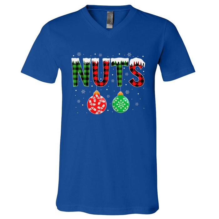 ChestNuts Funny Matching Chestnuts Christmas Couples Nuts V-Neck T-Shirt