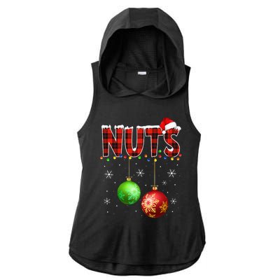 Chestnuts Funny Matching Couples Christmas Lights Nuts Ladies PosiCharge Tri-Blend Wicking Draft Hoodie Tank