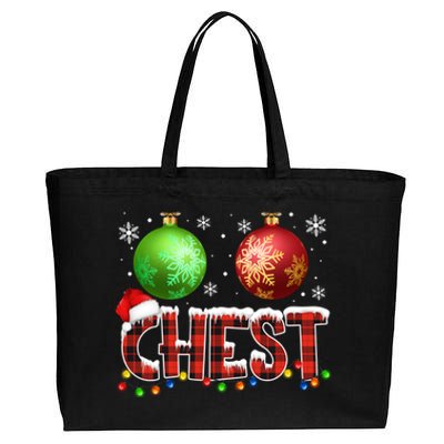 Chestnuts Funny Matching Couples Christmas Lights Nuts Chest Cute Gift Cotton Canvas Jumbo Tote