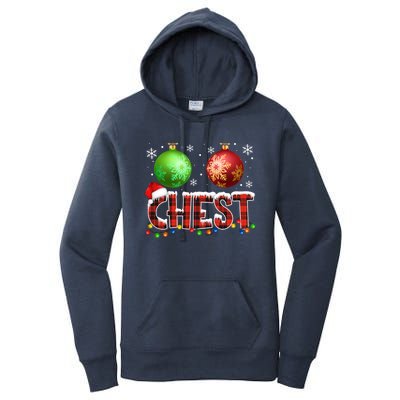 Chestnuts Funny Matching Couples Christmas Lights Nuts Chest Cute Gift Women's Pullover Hoodie