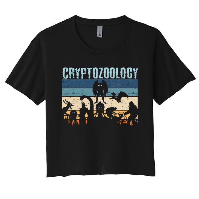 Cryptid Fantasy Monsters Mythical Creatures! Cryptozoology Women's Crop Top Tee