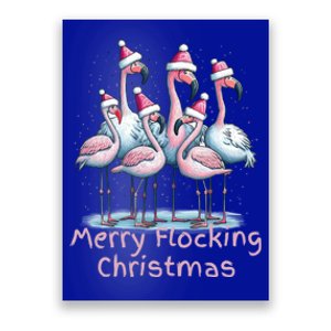 Christmas Flamingos Merry Flocking Christmas Gift Poster