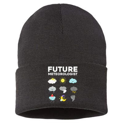 Cool Future Meteorologist For Men Women Weather Forecasting Sustainable Knit Beanie