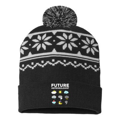 Cool Future Meteorologist For Men Women Weather Forecasting USA-Made Snowflake Beanie