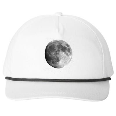 Cool Full Moon Luna Graphic Space Astronomy Science Snapback Five-Panel Rope Hat