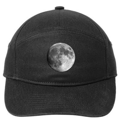 Cool Full Moon Luna Graphic Space Astronomy Science 7-Panel Snapback Hat