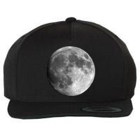 Cool Full Moon Luna Graphic Space Astronomy Science Wool Snapback Cap