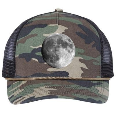 Cool Full Moon Luna Graphic Space Astronomy Science Retro Rope Trucker Hat Cap