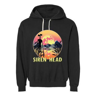 Cryptid Full Moon And Siren Head Garment-Dyed Fleece Hoodie