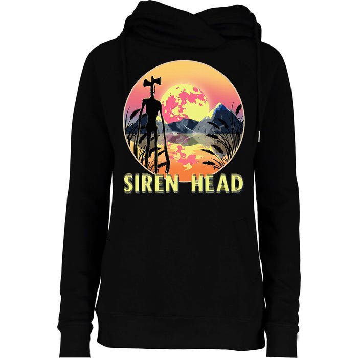 Cryptid Full Moon And Siren Head Womens Funnel Neck Pullover Hood