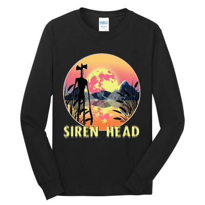 Cryptid Full Moon And Siren Head Tall Long Sleeve T-Shirt