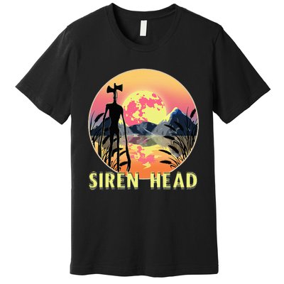 Cryptid Full Moon And Siren Head Premium T-Shirt