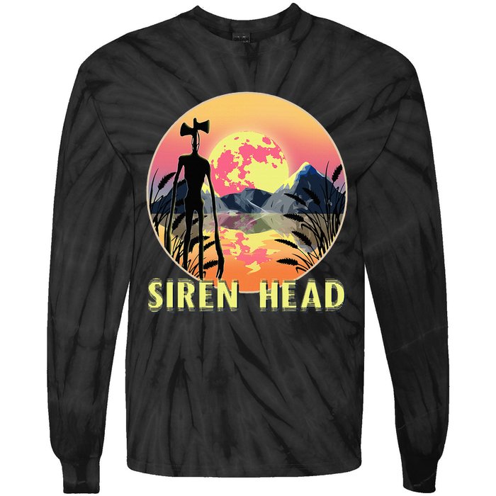 Cryptid Full Moon And Siren Head Tie-Dye Long Sleeve Shirt