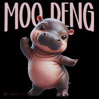 Cute Funny Moo Deng Baby Boo Deng Baby Hippo Zoo For Family Stripe Pom Pom Beanie