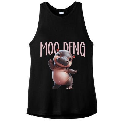 Cute Funny Moo Deng Baby Boo Deng Baby Hippo Zoo For Family Ladies PosiCharge Tri-Blend Wicking Tank