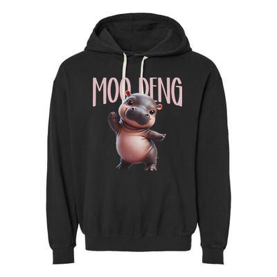 Cute Funny Moo Deng Baby Boo Deng Baby Hippo Zoo For Family Garment-Dyed Fleece Hoodie